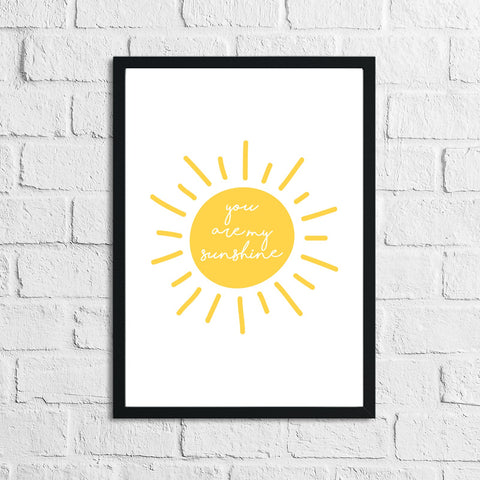 You Are My Sunshine Nursery Children's Room Wall Decor Print