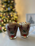 DIY Set Of 2 Create Own Personalised Initial Name Reindeer Christmas Mug Glass Sticker Label