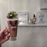 DIY Set Of 2 Create Own Personalised Initial Name Reindeer Christmas Mug Glass Sticker Label