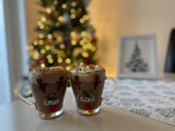 DIY Set Of 2 Create Own Personalised Initial Name Reindeer Christmas Mug Glass Sticker Label