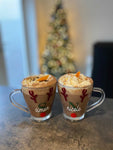 DIY Set Of 2 Create Own Personalised Initial Name Reindeer Christmas Mug Glass Sticker Label