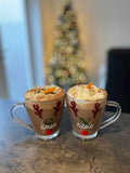 DIY Set Of 2 Create Own Personalised Initial Name Reindeer Christmas Mug Glass Sticker Label